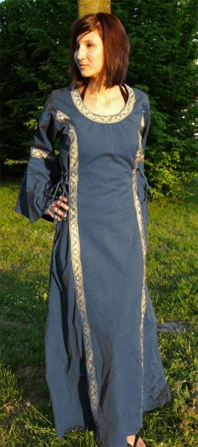 Robe médiévale bleue, lacée sur les côtés XXXL | bleu 2