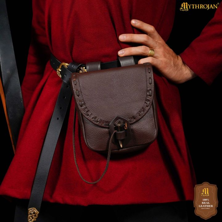 Sac banane avec fermeture en corne marron 2