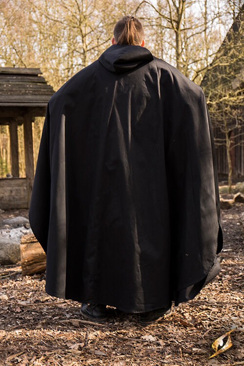 Cape à capuche Godfrey Twill en noir L/XL 2