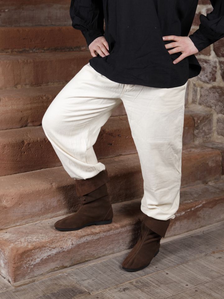 Pantalon à laçage en coton, blanc S 2