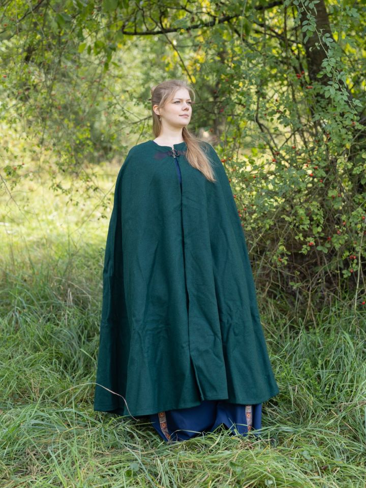 Cape en laine unisexe verte 2