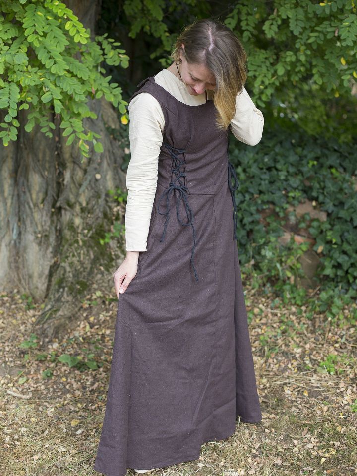 Robe à bretelles sans manches Uma marron M 2