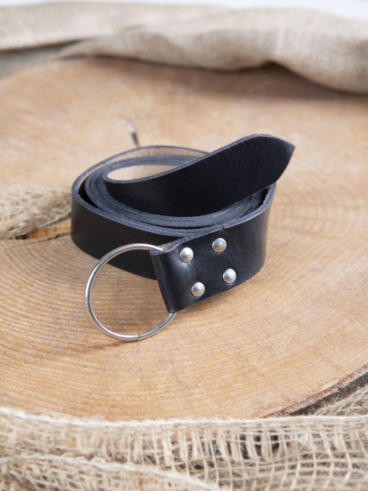 Ceinture médiévale en cuir noir 150 cm 2