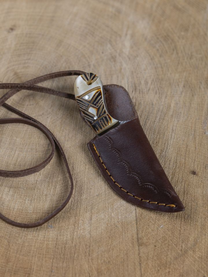 Pendentif petit couteau avec lame damassée 2
