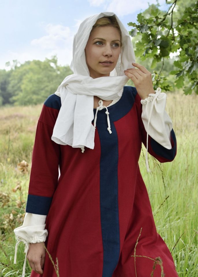 Robe médiévale Radegonde rouge-bleue XXL 2