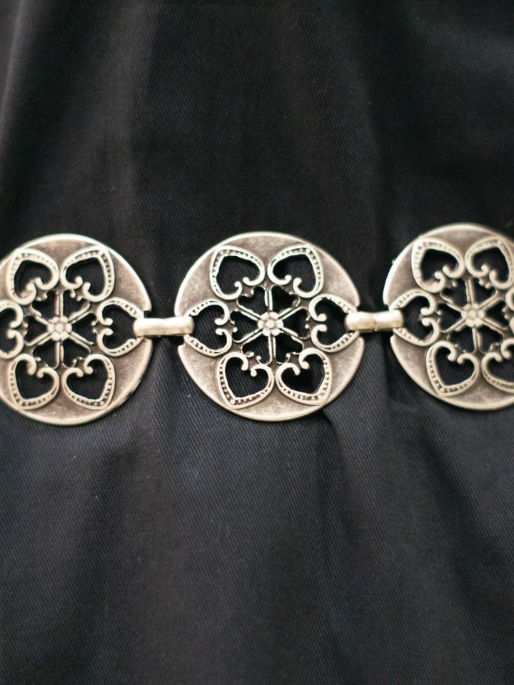 Ceinture en chaîne avec motif ornemental vieil argent 2