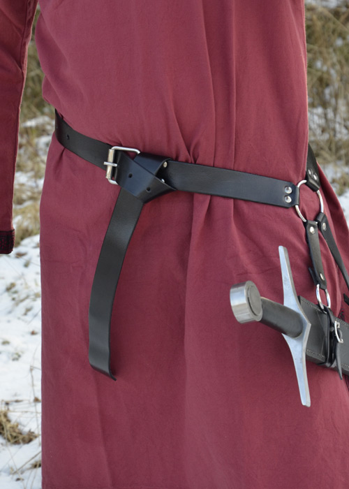 Ceinture porte épée en cuir noir 2