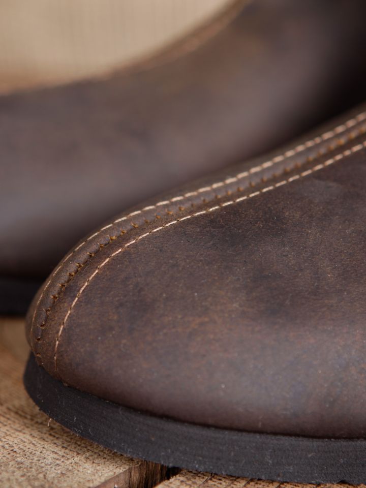 Bottines médiévales cavalières en cuir épais, en marron 48 2