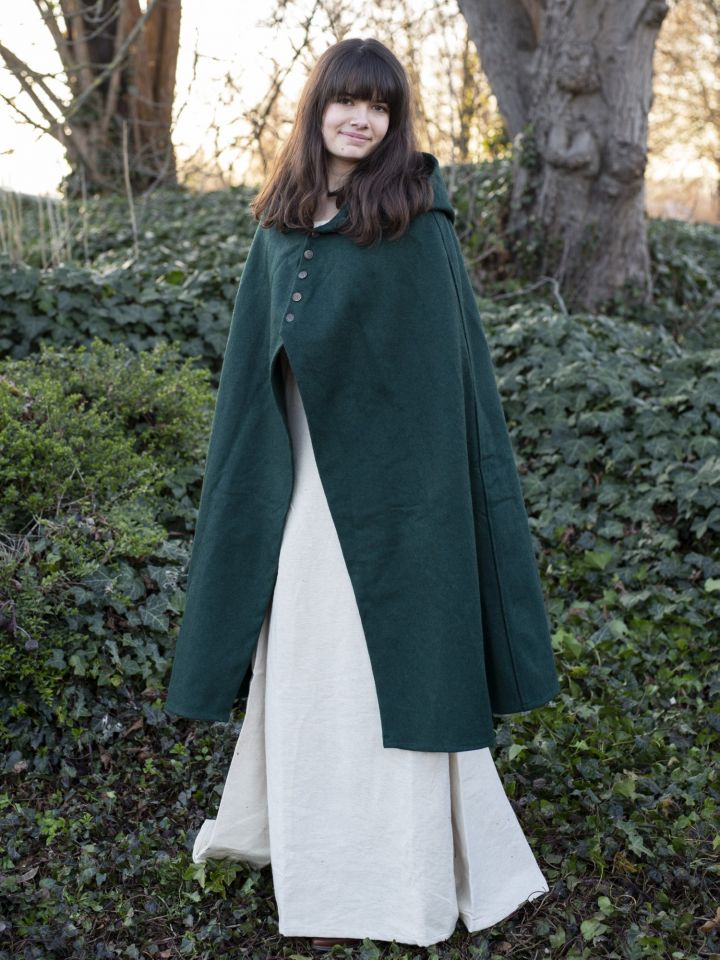 Cape avec boutons métalliques en vert 2