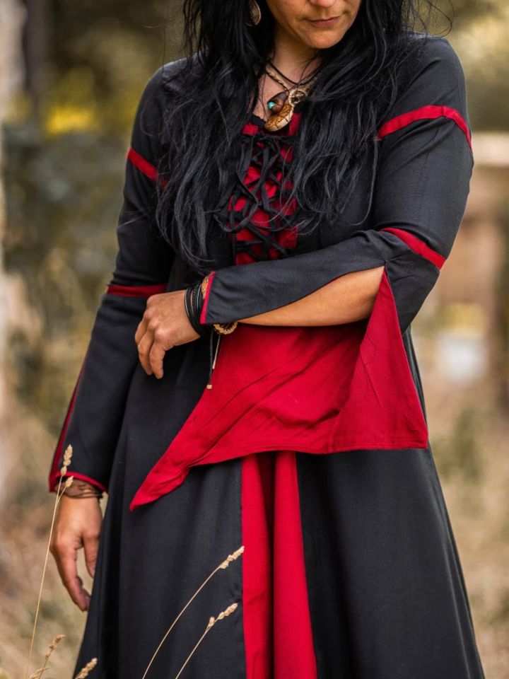 Robe à manches trompette noire/rouge XXL 2