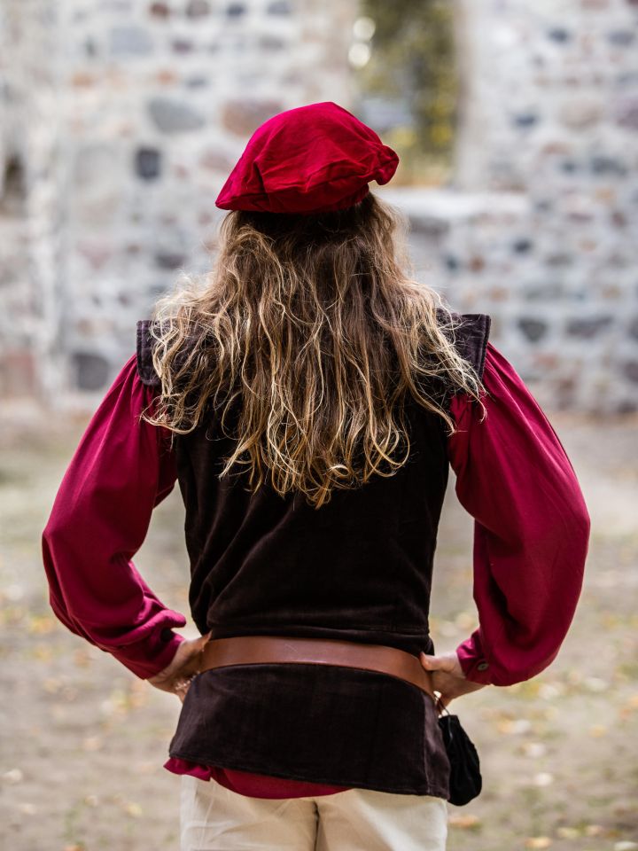 Beret en velours rouge 2