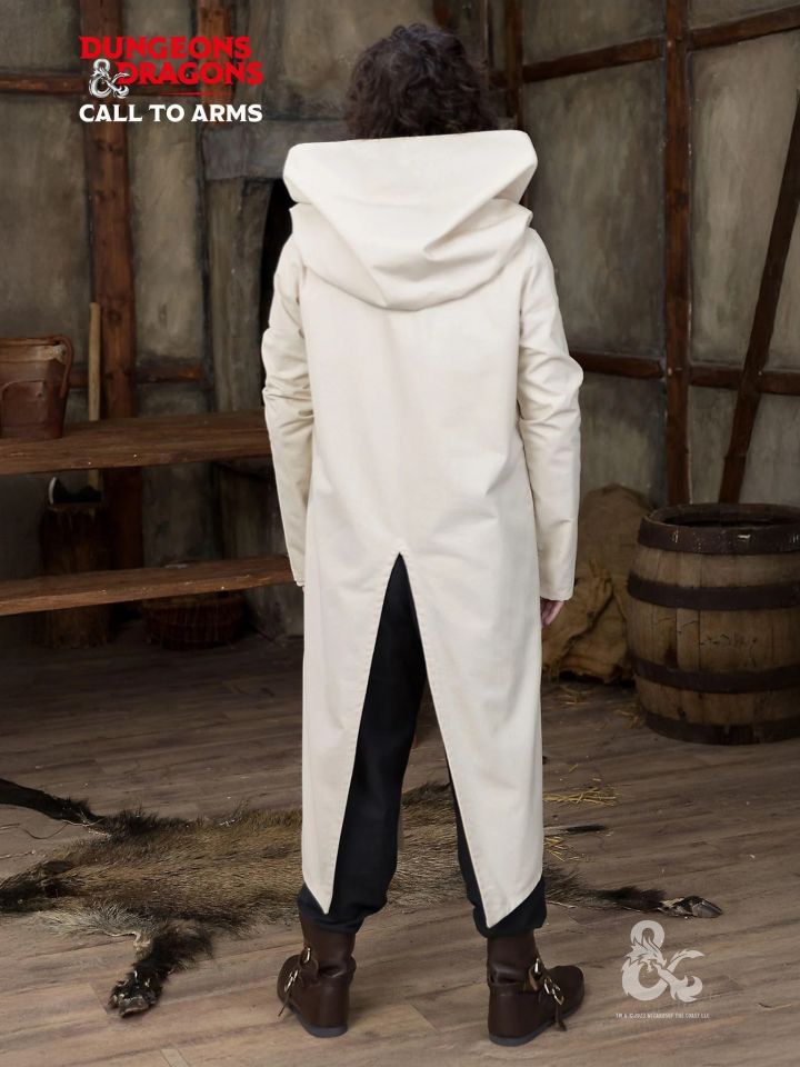 Manteau D&D Paladin à grande capuche en écru 2