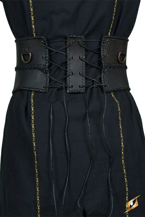Ceinture corset en cuir, en noir 2