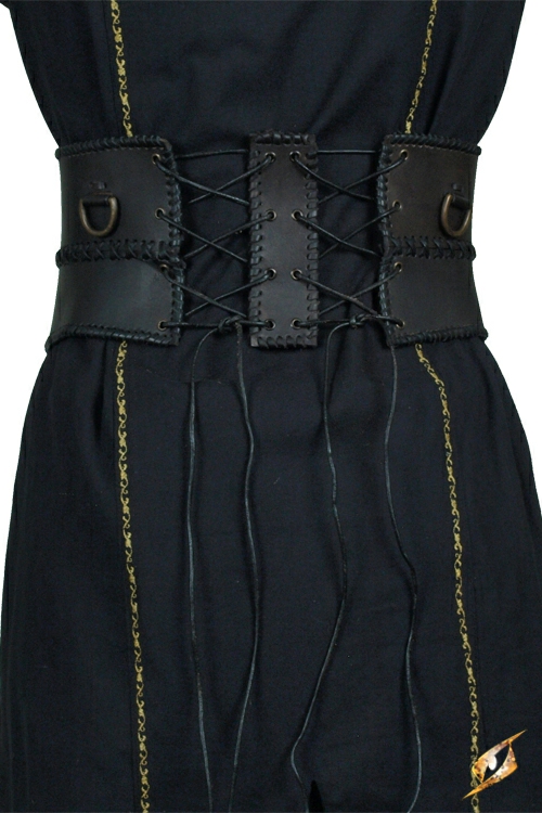 Ceinture corset en cuir, en noir 2