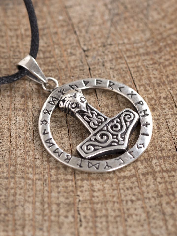 Pendentif anneau runique, marteau de Thor 2