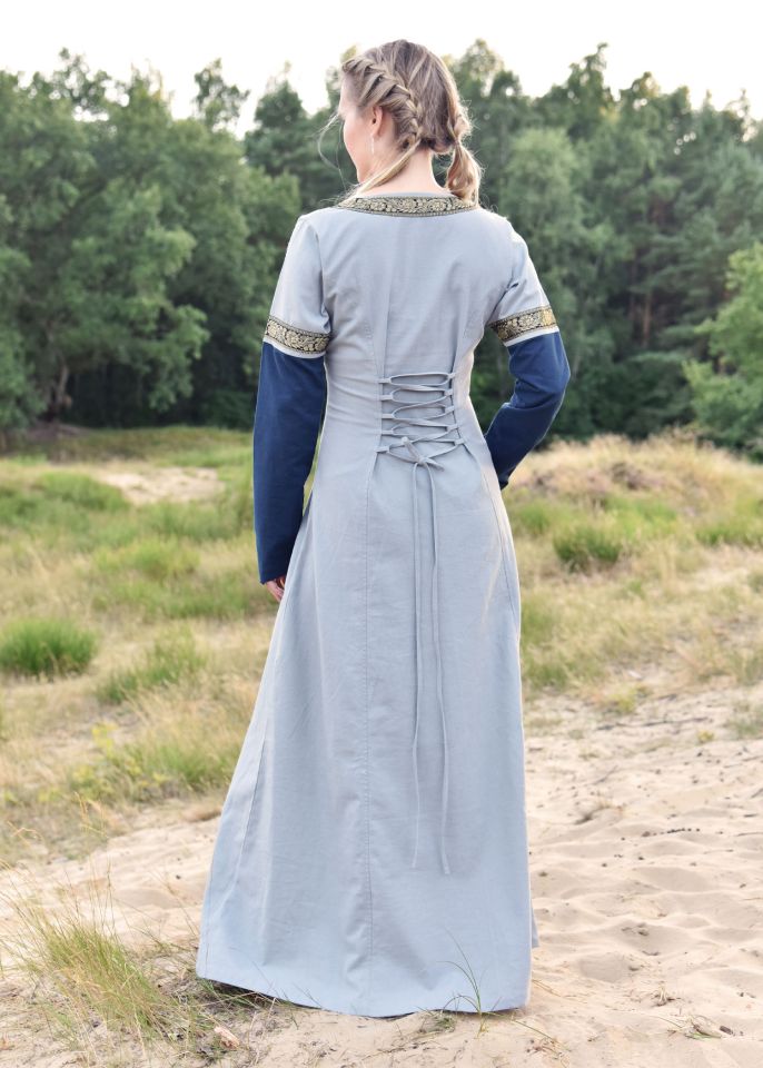 Robe médiévale Eléonore en bleu bicolore L 2