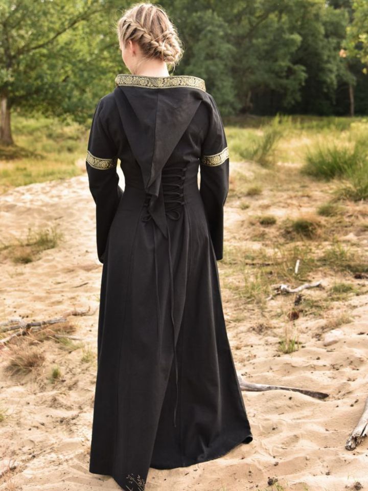 Robe médiévale Eléonore en noir S 2