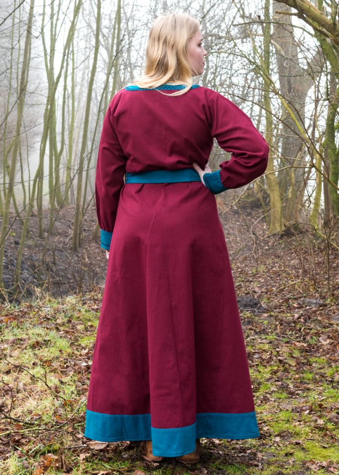 Robe viking Freydis bordeaux/bleue XXL 2