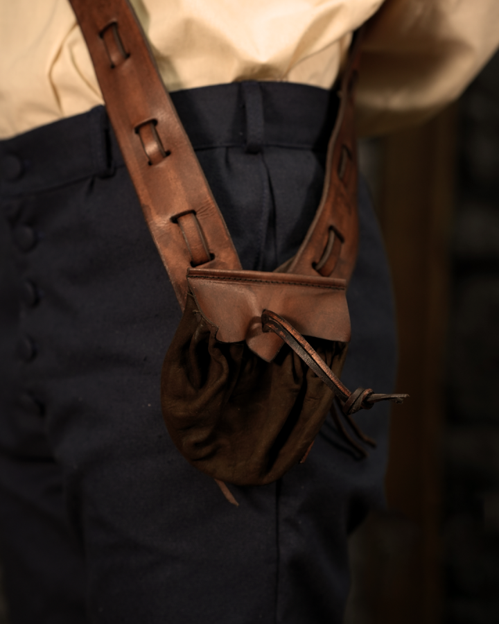 Ceinture sac de poudre Crossbelt en cuir 2