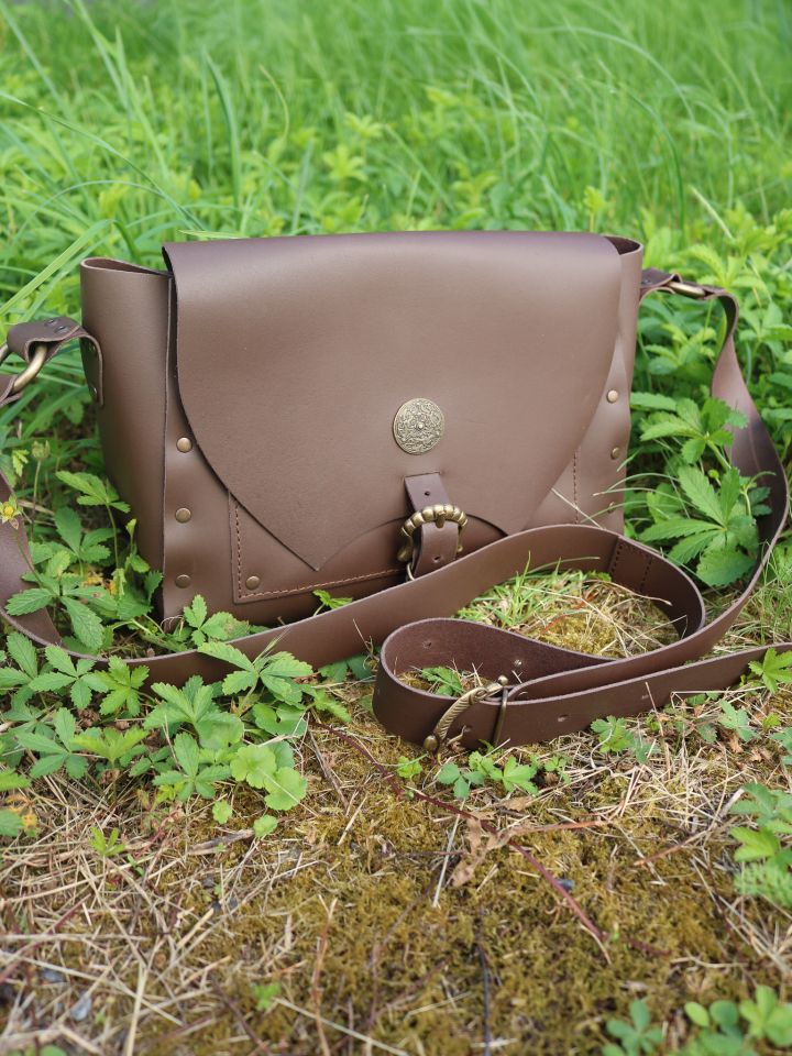 Sac à bandoulière en cuir marron 2
