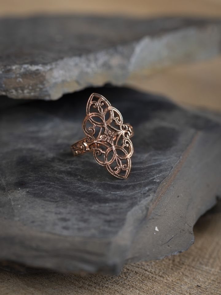 Bague en bronze ornements floraux 2