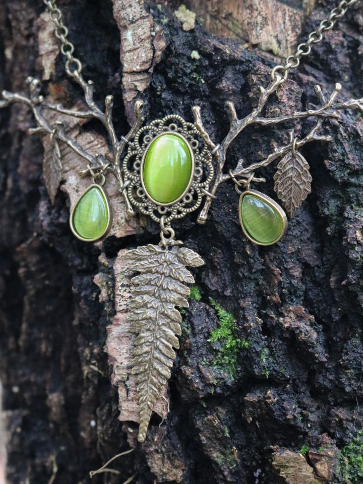 Collier fougère, en vert 2