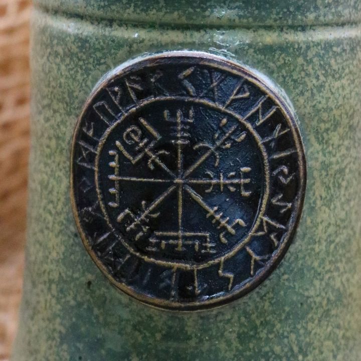 Mug en céramique avec motif Vegvisir, vert 2