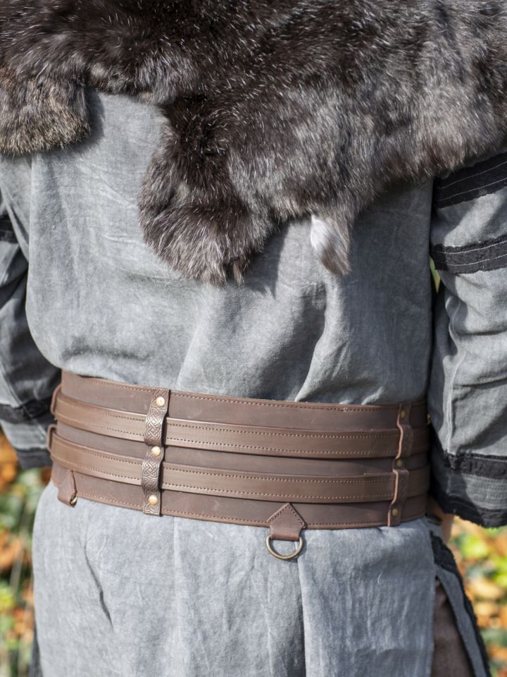 Ceinture viking double marron foncé 140 cm 2