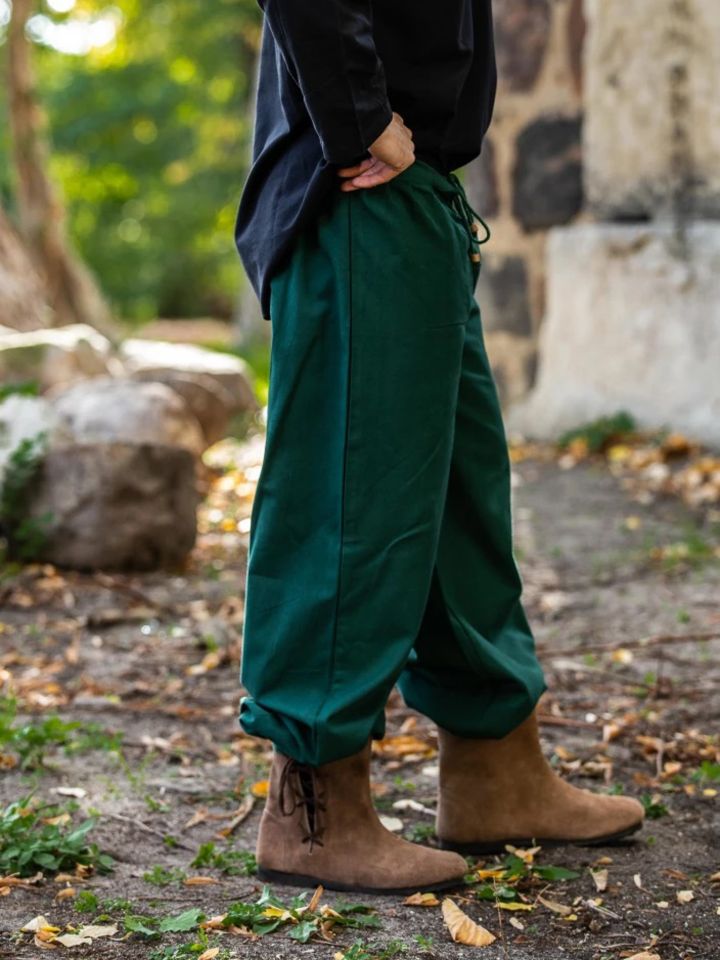 Pantalon médiéval en vert M 2