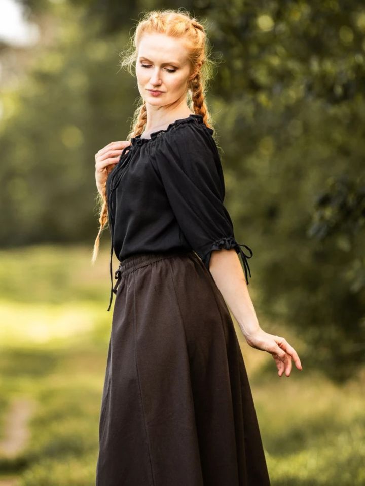 Blouse à manches courtes en noir L 2
