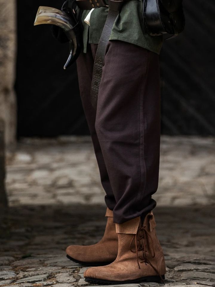 Pantalon à laçage en coton, marron foncé XL 2
