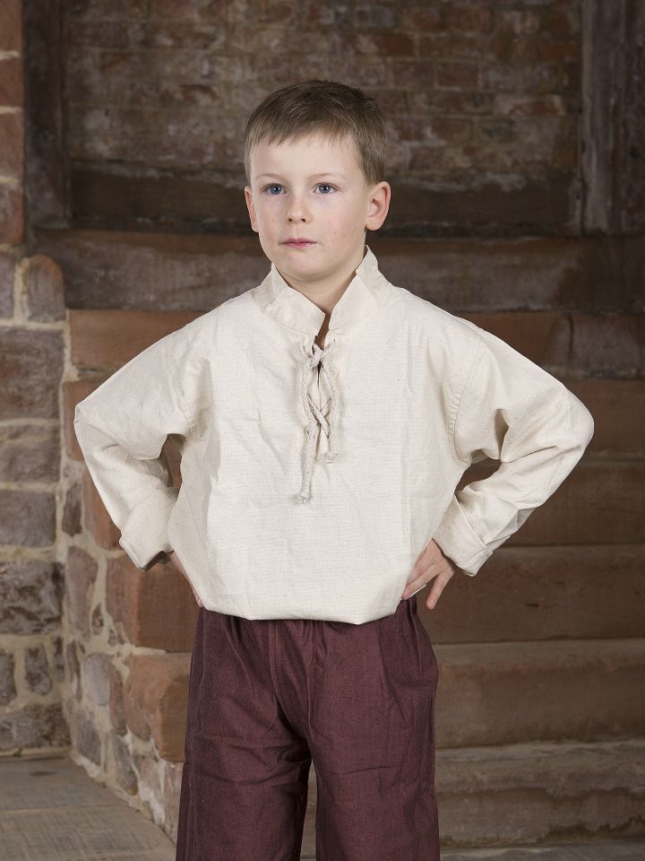 Chemise médiévale pour enfant blanc-écru 2