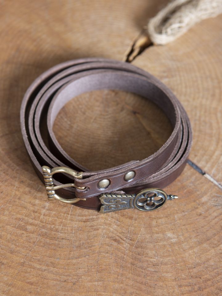 Ceinture médiévale avec embout, marron 2