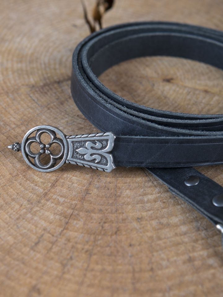 Ceinture médiévale avec embout, noire 2