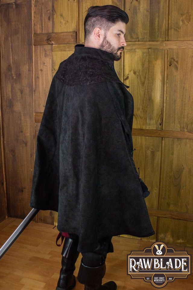 Manteau-cape en cuir - Agrippa, noir 2