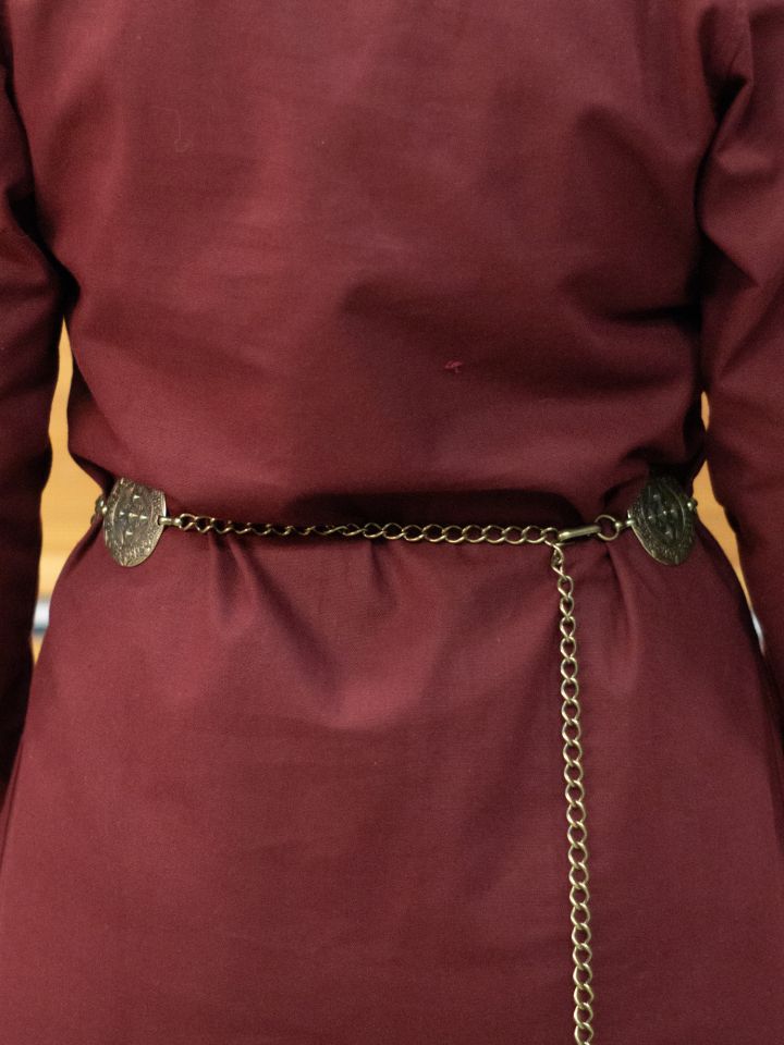 Ceinture en chaîne avec motif de croix laiton ancien 2