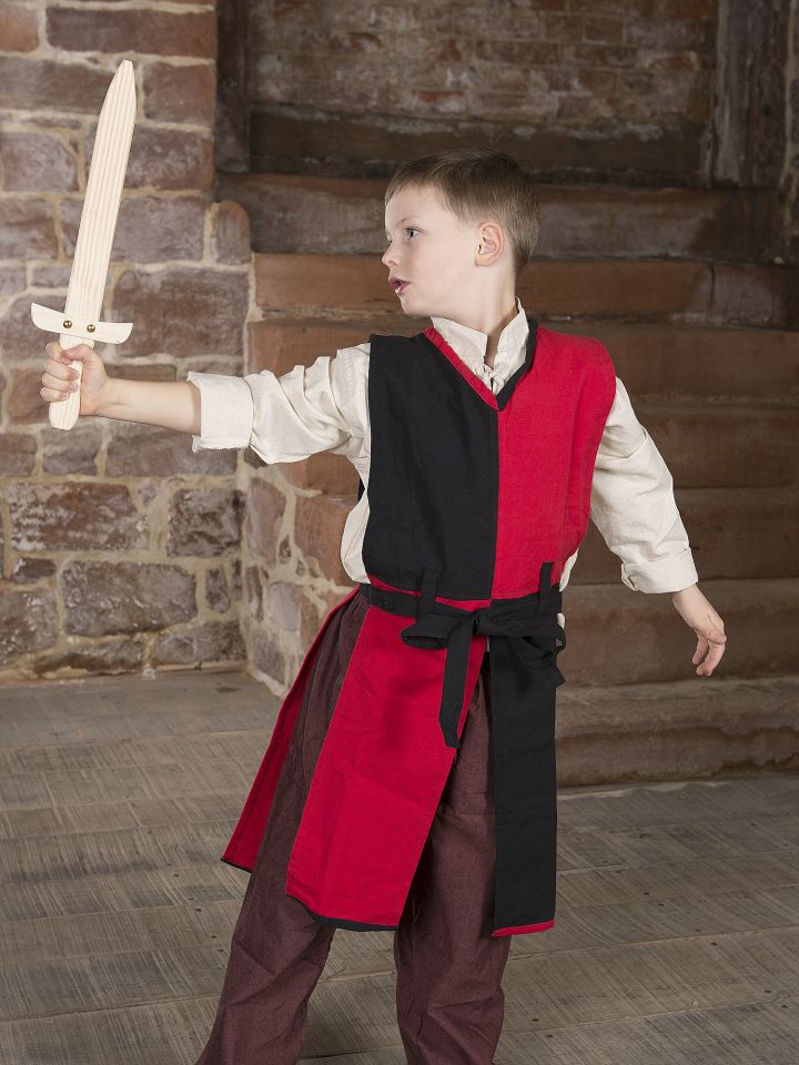 Tabard Norman pour enfant, rouge et noir 2