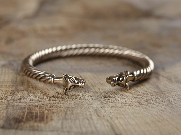 Bracelet Viking à Tête de loup argent 2