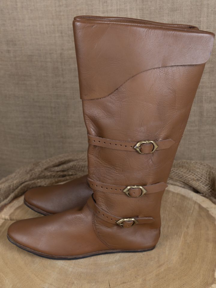 Bottes médiévales marron avec semelle en caoutchouc 46 2