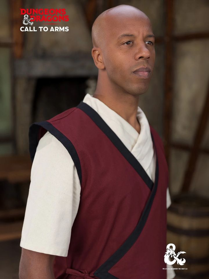 Chemise de moine bordeaux-noire L 3