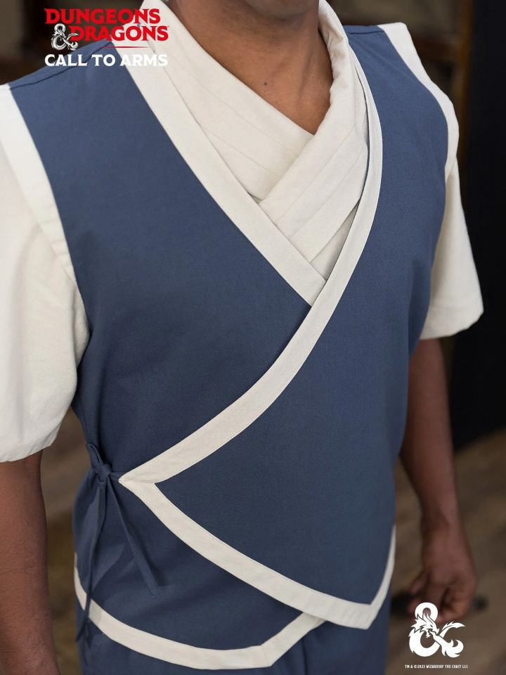 Chemise de moine bleue-écrue 3