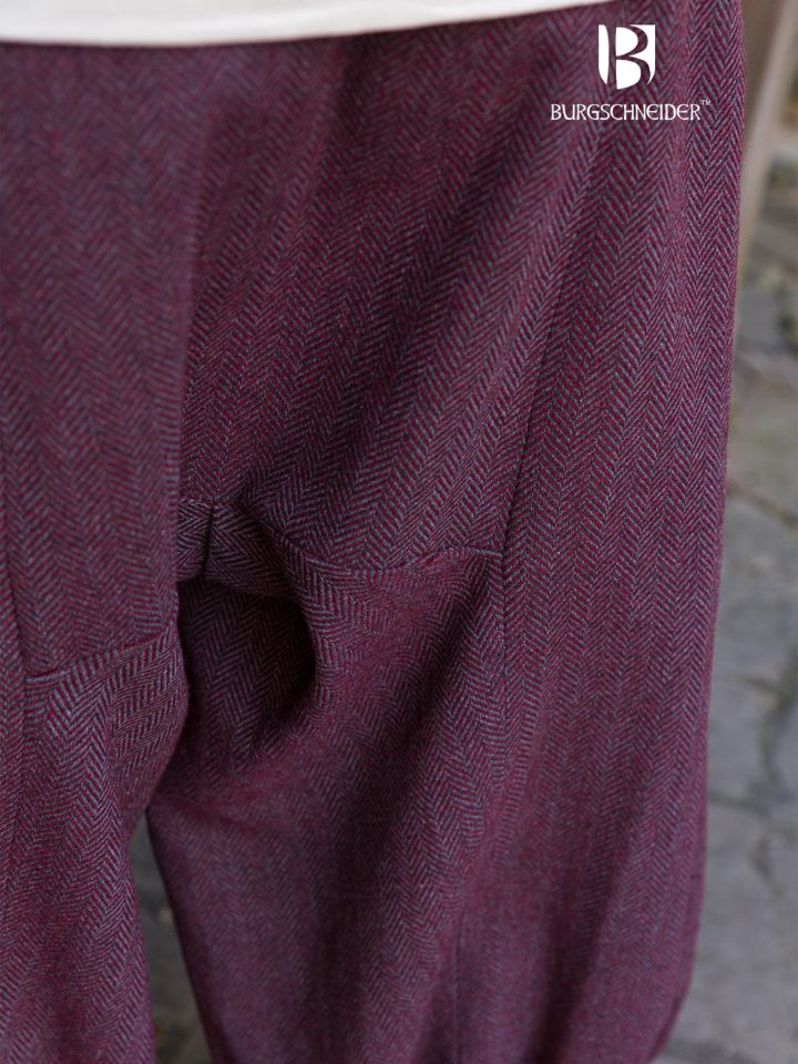 Pantalon Rus Borys chiné bordeaux/gris 3