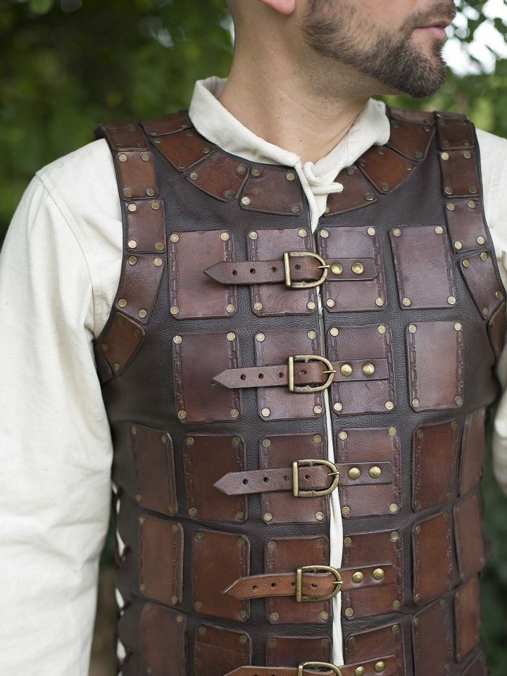 Brigandine en cuir marron L/XL 3