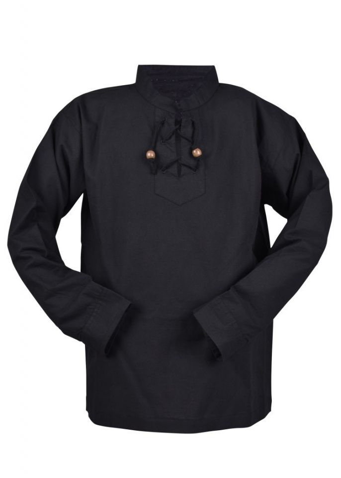 Chemise médiévale pour enfant, en noir 146 3