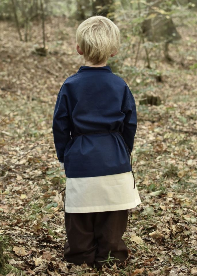 Chemise médiévale pour enfant, en bleu 3