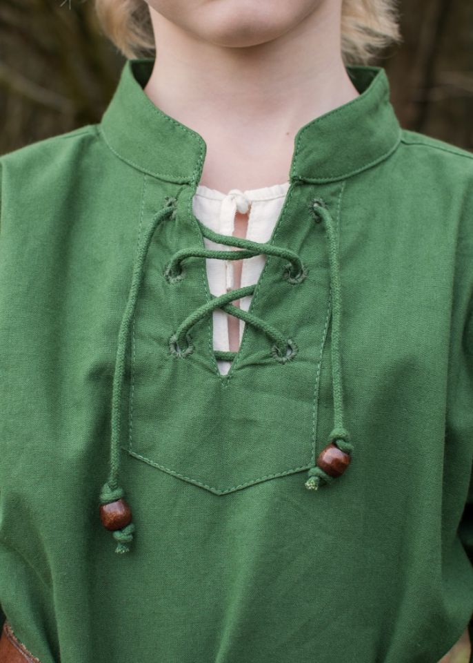 Chemise médiévale pour enfant, en vert 110 3