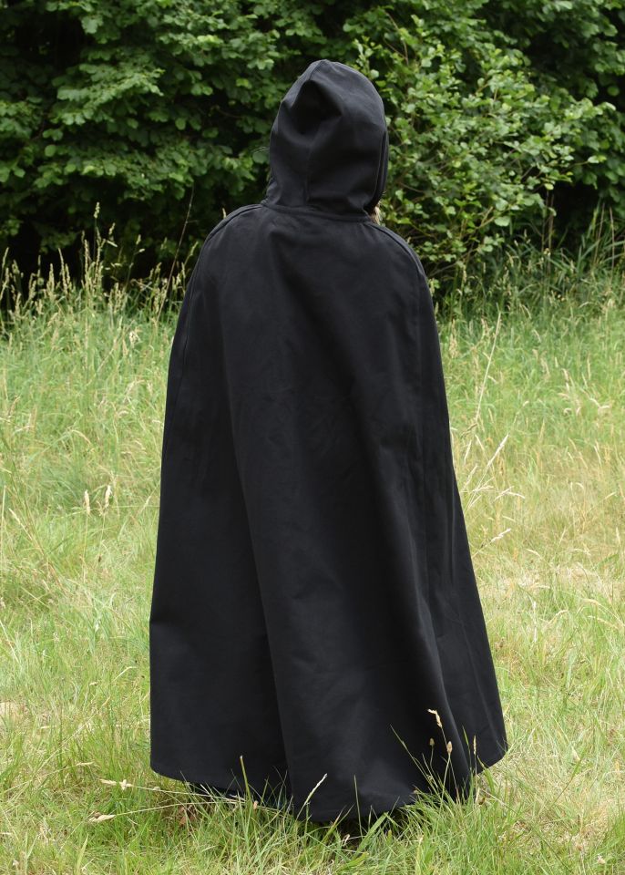 Cape médiévale pour enfant en coton noire 128 3