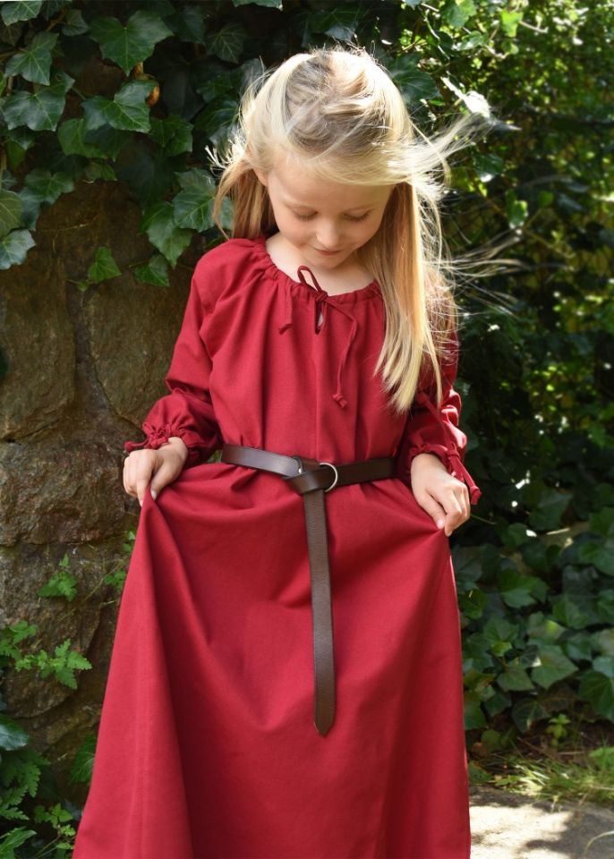 Robe médiévale Mara pour enfant en rouge 146 3