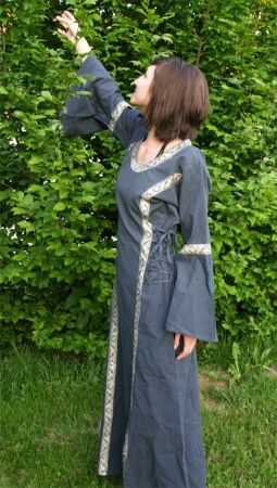 Robe médiévale bleue, lacée sur les côtés XXXL | bleu 3