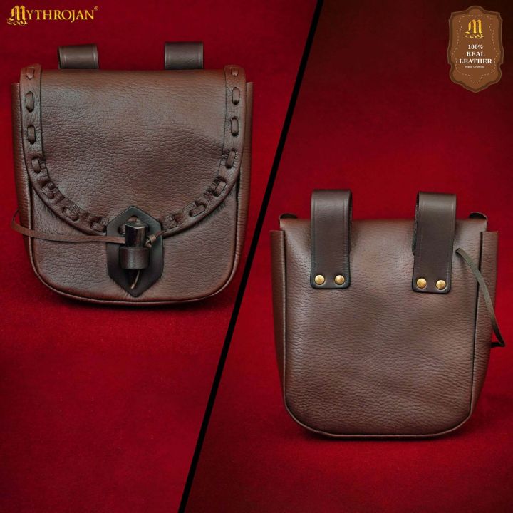 Sac banane avec fermeture en corne marron 3